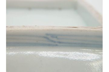 江戸期　古伊万里　染付　富貴長春　約21cm　7寸　牡丹蛸唐草文　細やかで力強く描かれた文様が魅力的な長皿(七寸、和食器、和皿)(R-077096)