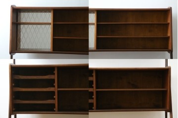 デンマークヴィンテージ　チーク材　スタイリッシュなデザインが目を惹くサイドボード　(R-077107)