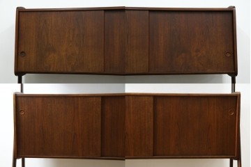 デンマークヴィンテージ　チーク材　スタイリッシュなデザインが目を惹くサイドボード　(R-077107)