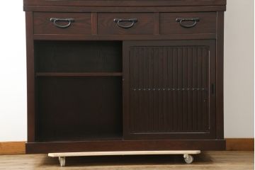 中古　美品　上質な和の空間を演出する二段重ね水屋箪笥(食器棚、茶箪笥、キャビネット、収納棚、戸棚、店舗什器)(R-077114)