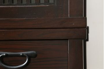 中古　美品　上質な和の空間を演出する二段重ね水屋箪笥(食器棚、茶箪笥、キャビネット、収納棚、戸棚、店舗什器)(R-077114)