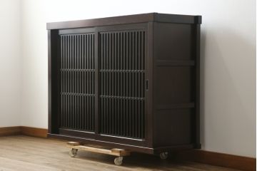 中古　美品　上質な和の空間を演出する水屋箪笥サイドボード(サイドキャビネット、収納棚、戸棚)(R-077115)