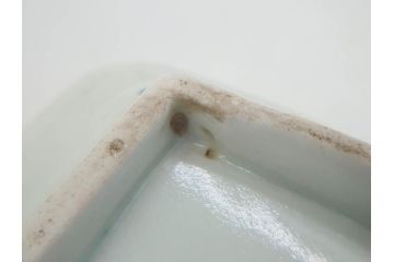 江戸期　古伊万里　染付　富貴長春　約21.5cm　7.1寸　牡丹蛸唐草文　細やかで力強く描かれた文様が魅力的な長皿(七寸一分、和食器、和皿)(R-077134)