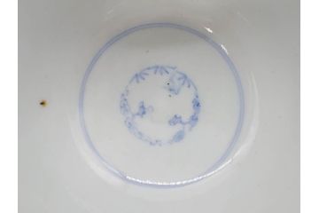 江戸期　古伊万里　微塵唐草文染付　松竹梅　約12cm　3.8寸　繊細な絵付けが見事な蓋付き茶碗3客セット(和食器、三寸八分)(R-077135)