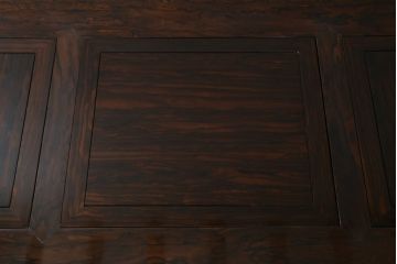 中古　最高級　シャム柿(ジリコテ)材　無垢材　特徴的な木目が目を引く、大振りな囲炉裏テーブル(長火鉢、関西火鉢、木製火鉢、座卓、ローテーブル、センターテーブル、リビングテーブル)(R-077159)
