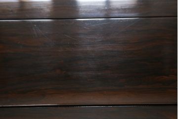 中古　最高級　シャム柿(ジリコテ)材　無垢材　特徴的な木目が目を引く、大振りな囲炉裏テーブル(長火鉢、関西火鉢、木製火鉢、座卓、ローテーブル、センターテーブル、リビングテーブル)(R-077159)