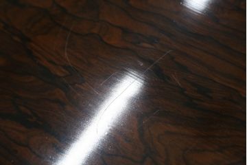 中古　最高級　シャム柿(ジリコテ)材　無垢材　特徴的な木目が目を引く、大振りな囲炉裏テーブル(長火鉢、関西火鉢、木製火鉢、座卓、ローテーブル、センターテーブル、リビングテーブル)(R-077159)