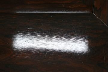 中古　最高級　シャム柿(ジリコテ)材　無垢材　特徴的な木目が目を引く、大振りな囲炉裏テーブル(長火鉢、関西火鉢、木製火鉢、座卓、ローテーブル、センターテーブル、リビングテーブル)(R-077159)