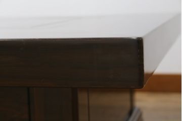 中古　最高級　シャム柿(ジリコテ)材　無垢材　特徴的な木目が目を引く、大振りな囲炉裏テーブル(長火鉢、関西火鉢、木製火鉢、座卓、ローテーブル、センターテーブル、リビングテーブル)(R-077159)