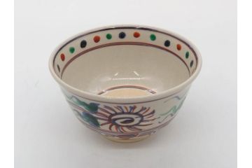 竜谷焼　宮川香雲　寿　約12cm　4寸　紅安南　数茶碗10客セット(京焼、龍谷窯、和食器、茶道具、茶器、湯呑、共布、共箱付き、四寸)(R-077162)