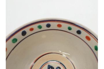 竜谷焼　宮川香雲　寿　約12cm　4寸　紅安南　数茶碗10客セット(京焼、龍谷窯、和食器、茶道具、茶器、湯呑、共布、共箱付き、四寸)(R-077162)