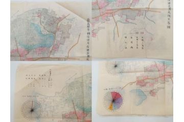 戦前　当時物　嘉義地震　震災略図　震災被害略図　震災概況略図9枚(台湾、中国、古文書、古地図)(R-077176)