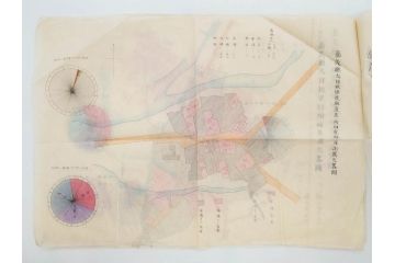 戦前　当時物　嘉義地震　震災略図　震災被害略図　震災概況略図9枚(台湾、中国、古文書、古地図)(R-077176)