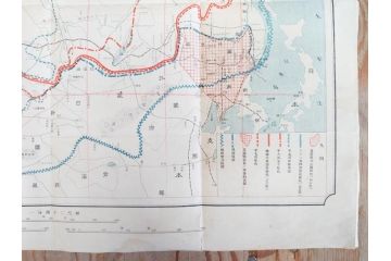 戦前　当時物　露国領土侵略図　日獨戦局地図　仙台市略図　古地図3枚セット(ロシア、日本、ドイツ、日独戦争、大阪朝日新聞、青島及其附近明細図、仙台豫備病院配置図、古文書)(R-077178)