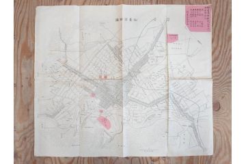 戦前　当時物　露国領土侵略図　日獨戦局地図　仙台市略図　古地図3枚セット(ロシア、日本、ドイツ、日独戦争、大阪朝日新聞、青島及其附近明細図、仙台豫備病院配置図、古文書)(R-077178)