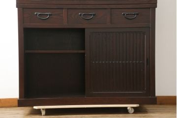 中古　美品　上質な和の空間を演出する水屋箪笥サイドボード(サイドキャビネット、収納棚、戸棚、食器棚、茶箪笥)(R-077184)