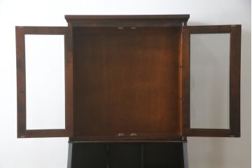 中古　北海道民芸家具　上品な雰囲気漂うビューローブックケース(ライティングビューロー、簿記机、本箱、本棚、飾り棚、収納棚、戸棚、ワークデスク、在宅用、在宅ワーク用)(R-077188)