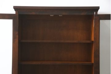 中古　北海道民芸家具　上品な雰囲気漂うビューローブックケース(ライティングビューロー、簿記机、本箱、本棚、飾り棚、収納棚、戸棚、ワークデスク、在宅用、在宅ワーク用)(R-077188)