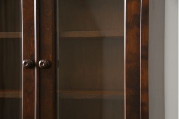 中古　北海道民芸家具　上品な雰囲気漂うビューローブックケース(ライティングビューロー、簿記机、本箱、本棚、飾り棚、収納棚、戸棚、ワークデスク、在宅用、在宅ワーク用)(R-077188)