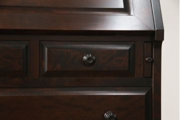 中古　北海道民芸家具　上品な雰囲気漂うビューローブックケース(ライティングビューロー、簿記机、本箱、本棚、飾り棚、収納棚、戸棚、ワークデスク、在宅用、在宅ワーク用)(R-077188)