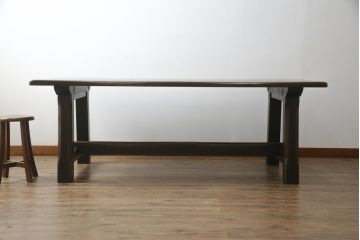 中古　美品　飛騨産業　PROVINCIAL(プロヴィンシャル・プロビンシャル)　どっしりとした佇まいが存在感を放つタバーンテーブル(ダイニングテーブル、4人掛け、6人掛け、作業台)(定価約56万円)(R-077195)