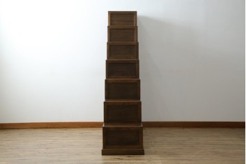 和製ビンテージ　美品　アンティーク調　シンプルなデザインが魅力的な両面使いできる階段箪笥(和箪笥、和タンス、収納箪笥、ヴィンテージ)(R-077205)