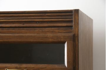 イギリスビンテージ　Lloyd's Antiques(ロイズ・アンティークス)取り扱い　オーク材　前面ガラスの引き出しがお洒落な縦型シャツケース(チェスト、引き出し、ドロワー、英国、ヴィンテージ)(R-077209)