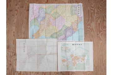明治大正期　当時物　満州地図&市街地図　大連市街図　青泥窪市街図　古地図3枚セット(南満州鉄道、大阪十字屋出版、大連天野満書堂、古文書、中国)(R-077217)