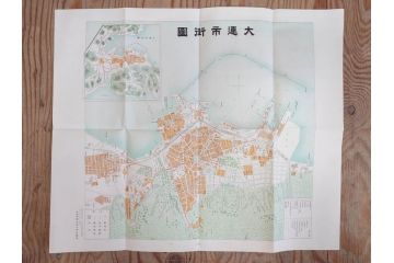 明治大正期　当時物　満州地図&市街地図　大連市街図　青泥窪市街図　古地図3枚セット(南満州鉄道、大阪十字屋出版、大連天野満書堂、古文書、中国)(R-077217)