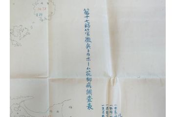 明治期　旧日本軍　第九師団司令部　第十七師管徴兵トラホーム花柳病調査表　達利尼市全図　歩兵第十六旅団司令部　下志津及六方野射撃場図　古地図等5枚セット(海軍軍令部、古文書、石川、岡山、秋田)(R-077220)