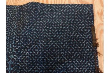 江戸〜明治　時代物　刺子半纏　着物(アイヌ?、木綿、古布、古着物、野良着、藍染、刺し子、リメイク、衣装、Japanese KIMONO)(R-077224)