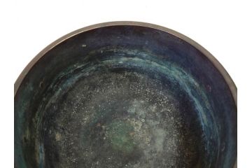 明治期　古銅　雷文　歴史を刻んだ味わいが魅力の古火鉢(手あぶり、手焙、双耳、鉢カバー、銅製、銅器、共箱付き、茶道具)(R-077225)