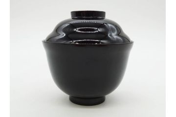 明治〜大正期　輪島塗　沈金蒔絵　木製　瓢箪の図を上品に描いた蓋付吸物椀5客セット(漆器、漆芸、お椀、金彩、和食器)(R-077227)