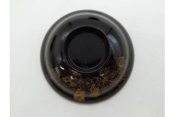 明治〜大正期　輪島塗　沈金蒔絵　木製　瓢箪の図を上品に描いた蓋付吸物椀5客セット(漆器、漆芸、お椀、金彩、和食器)(R-077227)