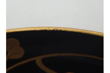 明治〜大正期　輪島塗　沈金蒔絵　蔦図　約18.5cm　6.1寸　気品溢れる木皿8枚セット(木製、漆器、漆芸、金彩、和食器、六寸一分)(R-077228)