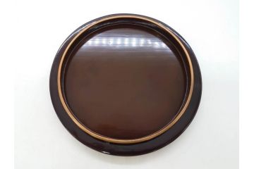 明治〜大正期　輪島塗　沈金蒔絵　木製　菊梅竹菖蒲図　漆塗りの艶やかな風合いが上品なお櫃・湯桶・お盆・しゃもじセット(漆器、漆芸、金彩、和食器)(R-077229)