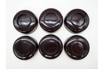 明治〜大正期　輪島塗　沈金蒔絵　木製　梅竹図　艶やかな質感が美しい蓋付お椀6客セット(漆器、漆芸、金彩、和食器)(R-077230)