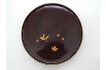 明治〜大正期　輪島塗　沈金蒔絵　木製　梅竹図　艶やかな質感が美しい蓋付お椀6客セット(漆器、漆芸、金彩、和食器)(R-077230)