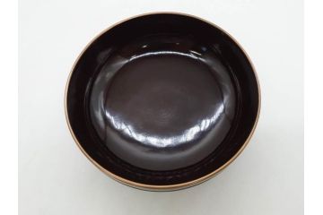 明治〜大正期　輪島塗　沈金蒔絵　木製　梅竹図　艶やかな質感が美しい蓋付お椀6客セット(漆器、漆芸、金彩、和食器)(R-077230)