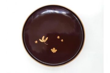 明治〜大正期　輪島塗　沈金蒔絵　木製　梅竹図　艶やかな質感が美しい蓋付お椀6客セット(漆器、漆芸、金彩、和食器)(R-077230)
