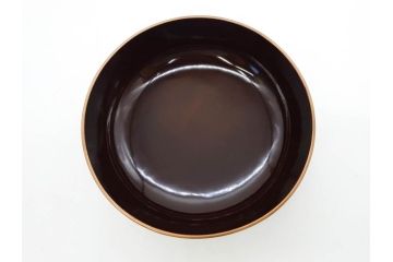 明治〜大正期　輪島塗　沈金蒔絵　木製　梅竹図　艶やかな質感が美しい蓋付お椀6客セット(漆器、漆芸、金彩、和食器)(R-077230)