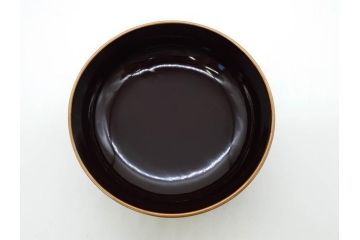 明治〜大正期　輪島塗　沈金蒔絵　木製　梅竹図　艶やかな質感が美しい蓋付お椀6客セット(漆器、漆芸、金彩、和食器)(R-077230)