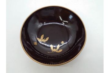 明治〜大正期　輪島塗　沈金蒔絵　木製　菊梅菖蒲図　華やかな図柄が魅力の蓋付お椀6客セット(漆器、漆芸、金彩、和食器)(R-077233)