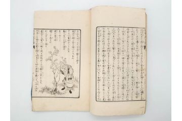 明治　幼年文学　鬼桃太郎　尾崎紅葉/幼年文学第二　猿蟹後日譚　大江小波(博文館、木版画、和本、和書、一名・猿蟹弔合戦)(R-077234)