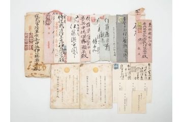 明治〜大正期　軍事郵便　陸軍中将　伊藤瀬平　侍従武官　手紙　葉書　名刺　招待状　エンタイヤ等まとめてセット(村上義雄、生江孝之、野口坤之、軍事機密、はかき、はがき、ハガキ、消印、切手、通信省発行、戦時通信用紙)(R-077235)