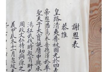 明治三十九年　台湾嘉義廳　謝恩表(謝恩状、嘉義庁、中国、王朝文、資料、手紙、掛軸、掛け軸、古書、古文書、巻物)(R-077236)