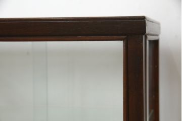 和製アンティーク　ナラ材の小さな卓上ガラスケース(Gケース、ショーケース、ディスプレイケース、コレクションケース、飾り棚、陳列棚、店舗什器)(R-077247)