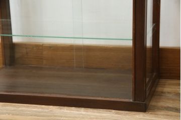 和製アンティーク　ナラ材の小さな卓上ガラスケース(Gケース、ショーケース、ディスプレイケース、コレクションケース、飾り棚、陳列棚、店舗什器)(R-077247)
