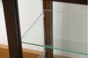 和製アンティーク　ナラ材の小さな卓上ガラスケース(Gケース、ショーケース、ディスプレイケース、コレクションケース、飾り棚、陳列棚、店舗什器)(R-077247)
