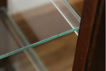 和製アンティーク　ナラ材の小さな卓上ガラスケース(Gケース、ショーケース、ディスプレイケース、コレクションケース、飾り棚、陳列棚、店舗什器)(R-077247)